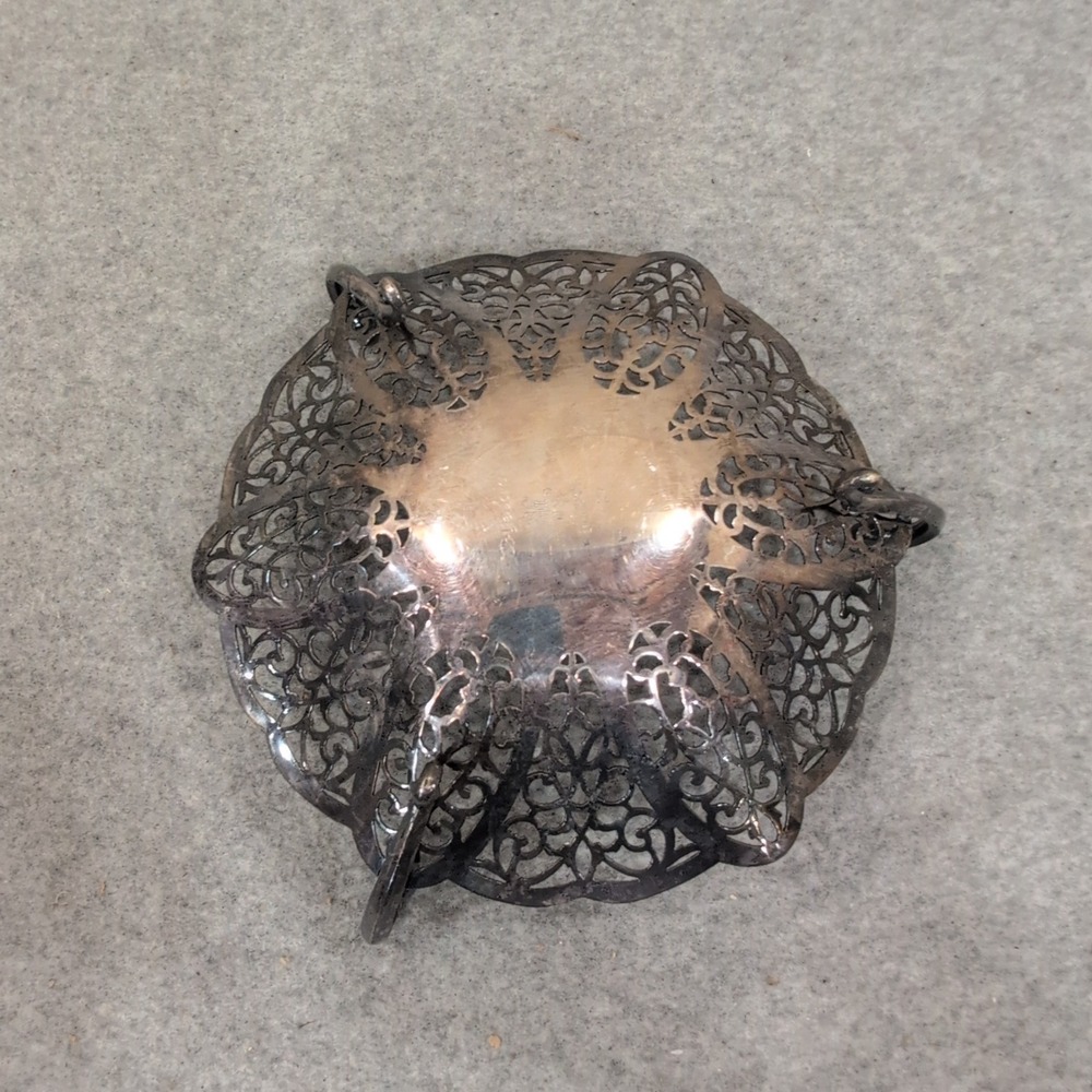 International Silver Company Lovelace 1427 Silverplate Pierced Candy Dish Bowl - Picture 6 of 9